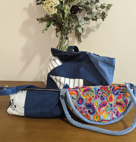 collection of the denim bags 