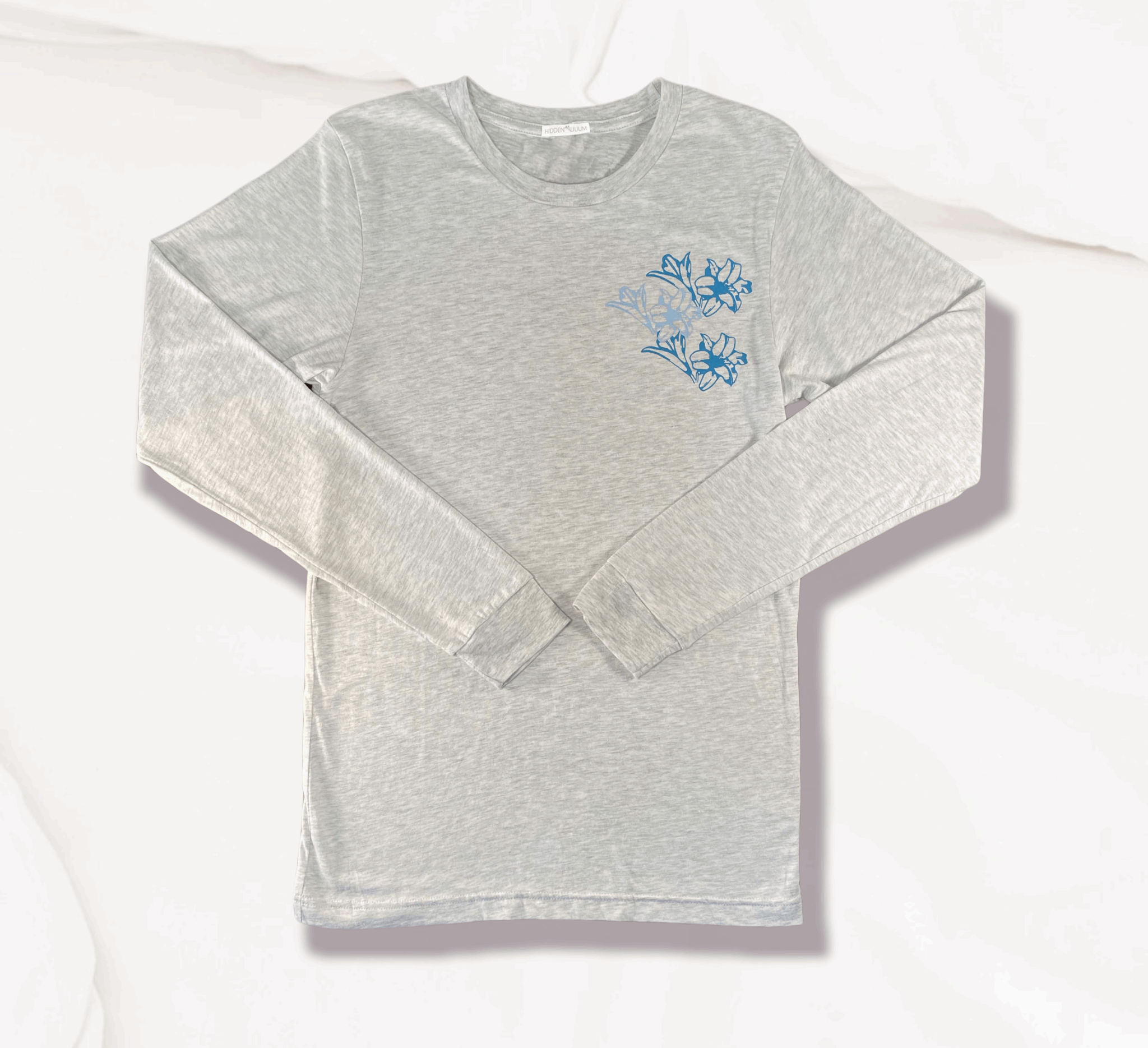 Heather Grey Lily Long Sleeve T-Shirt