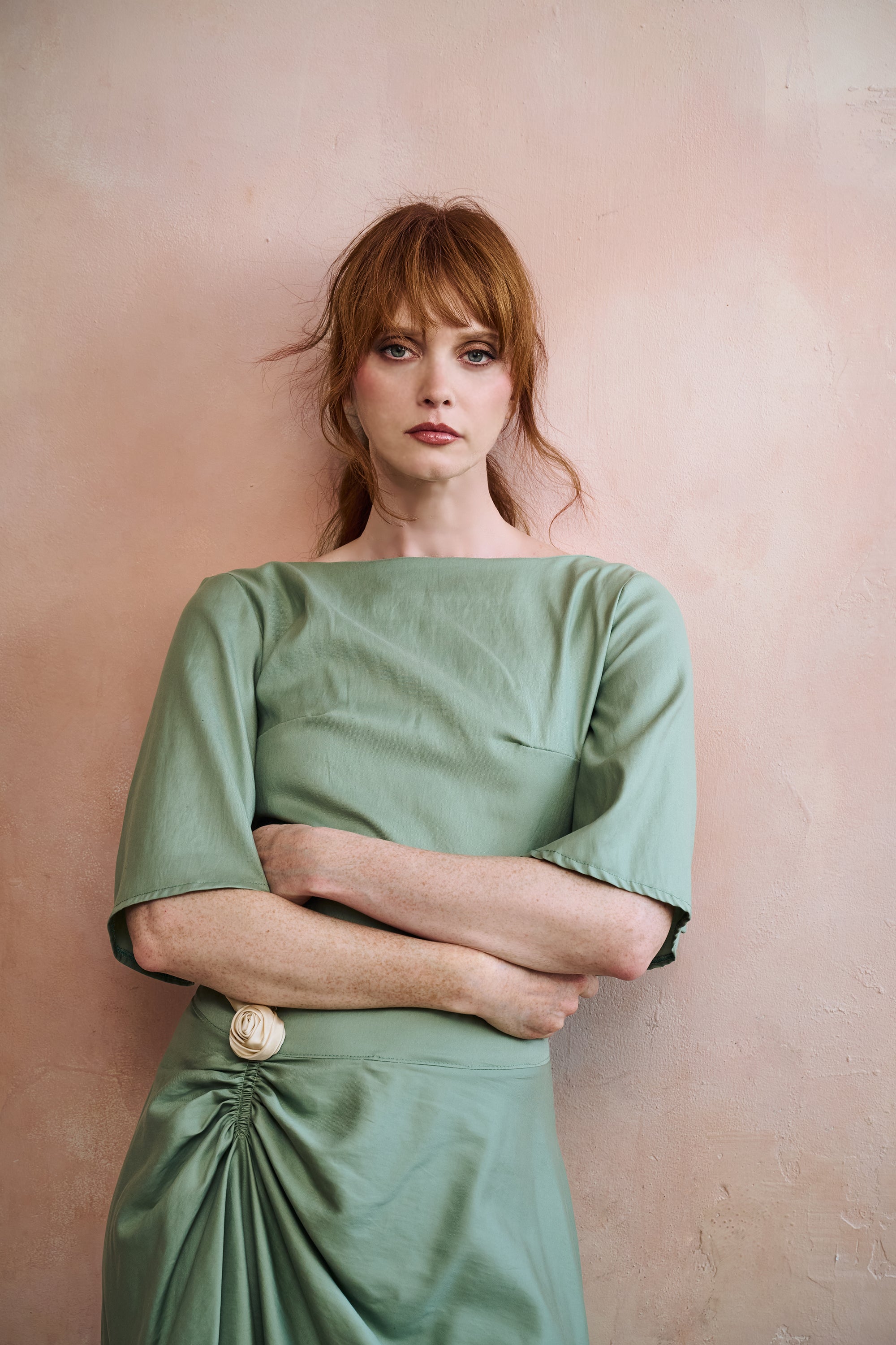 Ivy Silvery Green Open Back Shirt