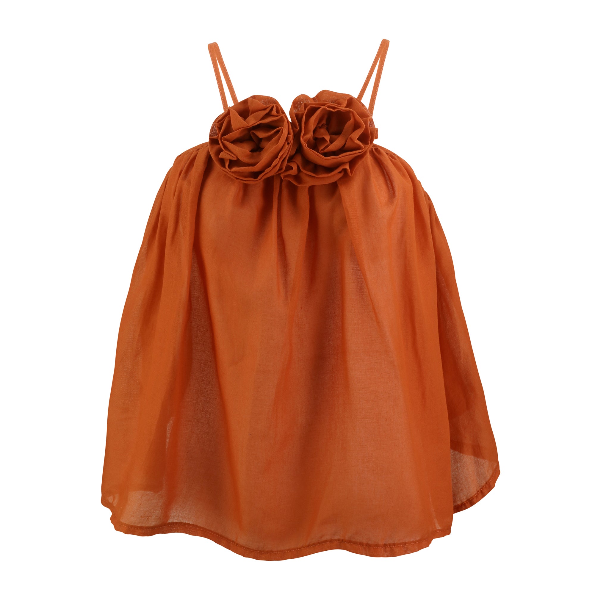 Flora Orange Rosette Tank Top