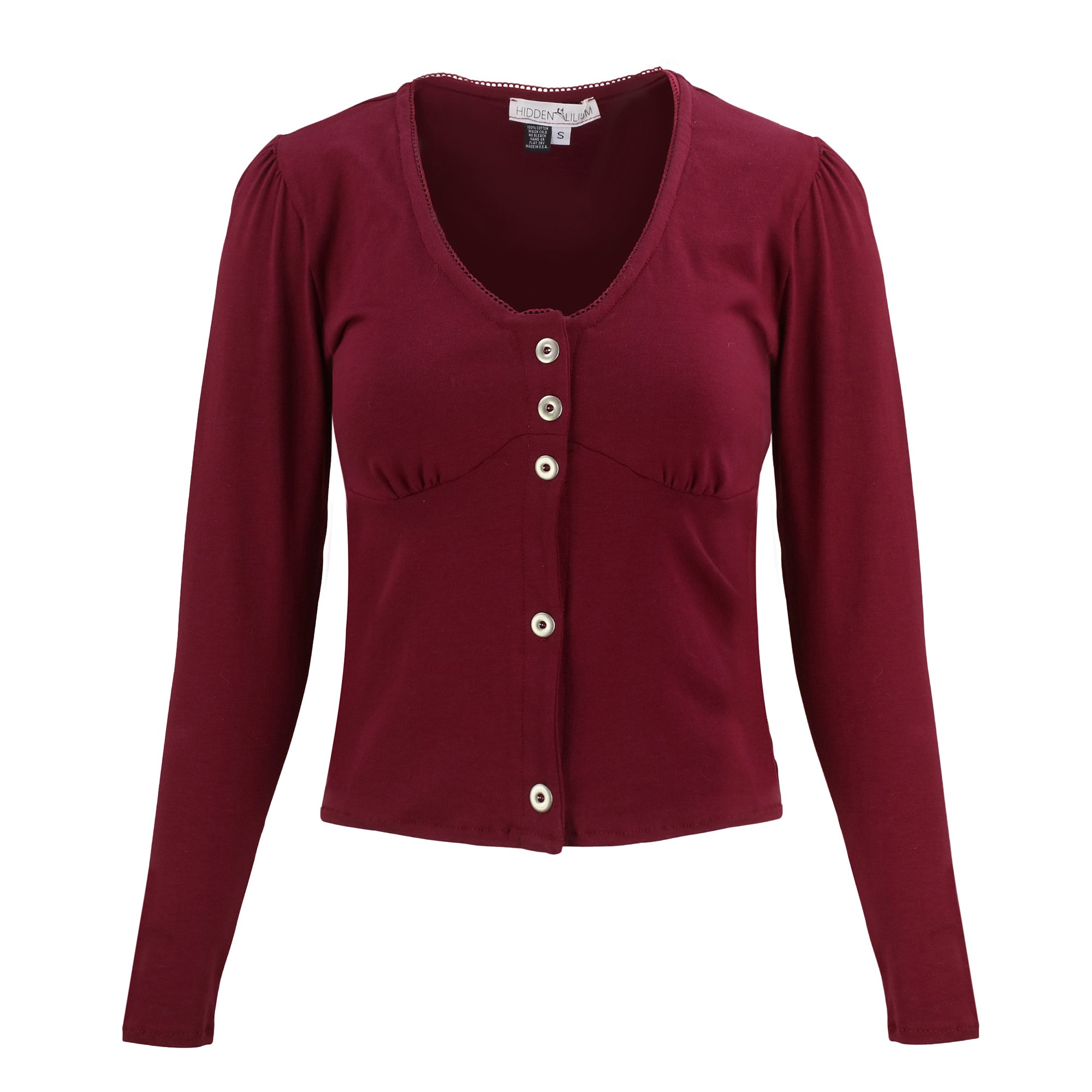 jersey burgundy long sleeve button down 