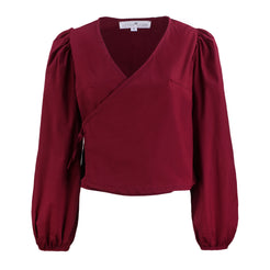 wrap burgundy long sleeve shirt