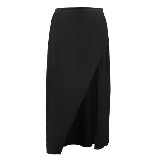 Black Midi Slit Skirt