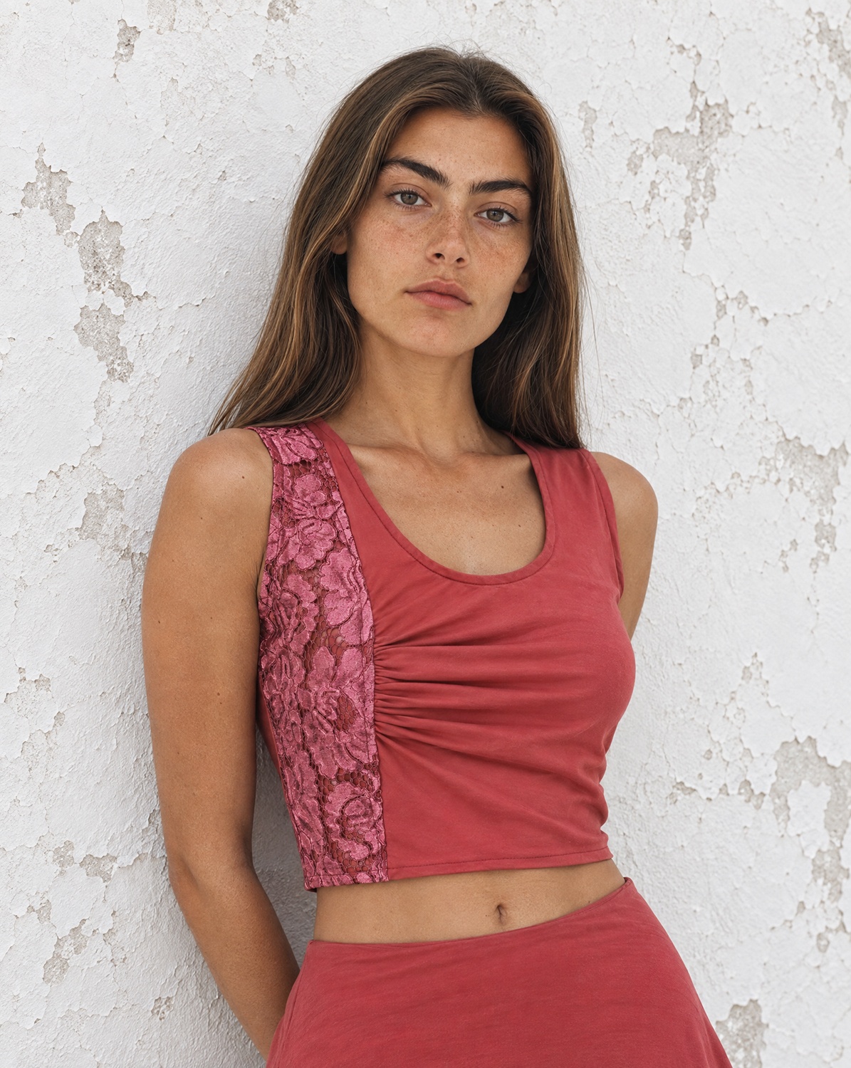 Red Field Crop Top
