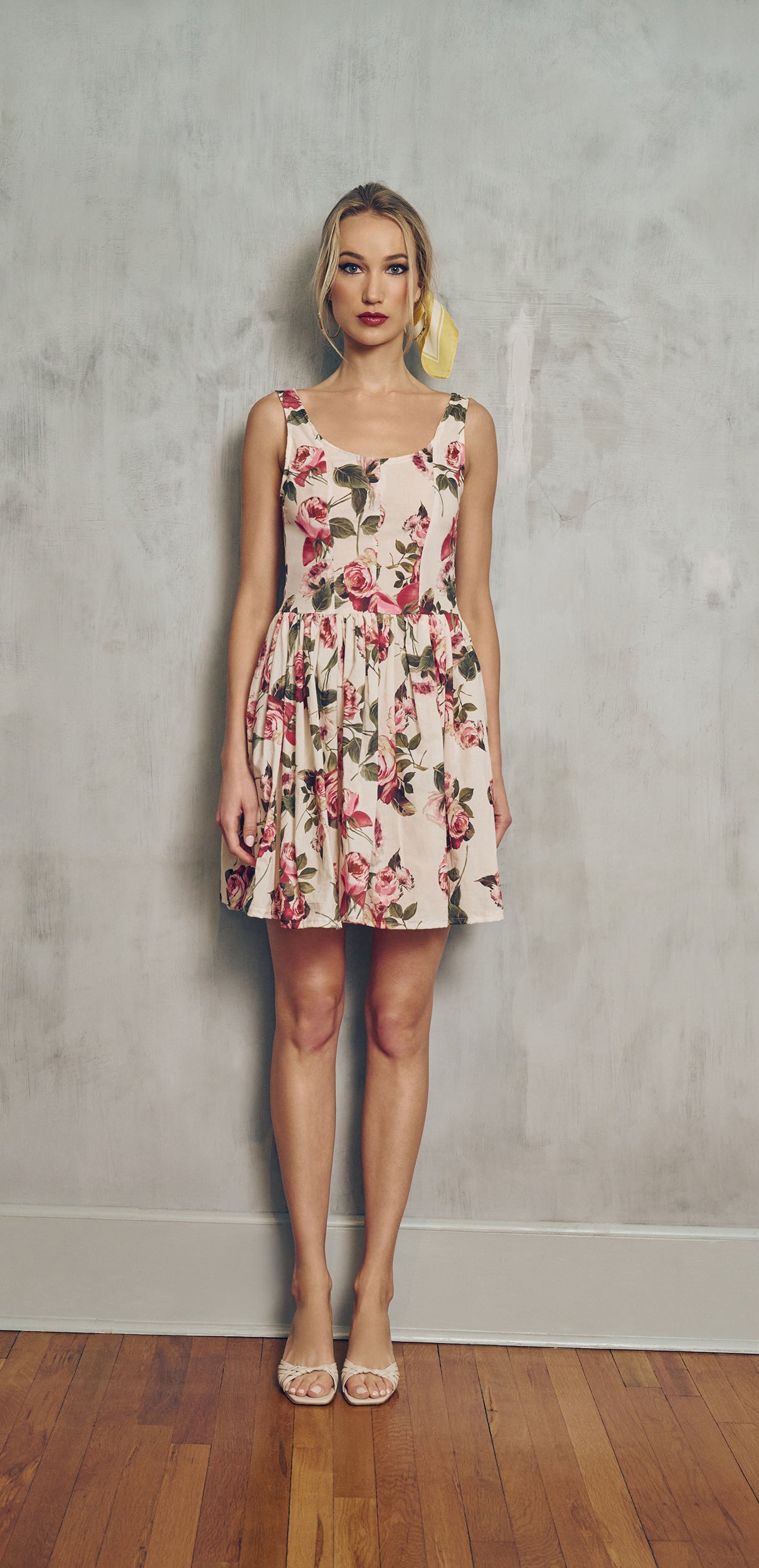 Anita White Roses Flowy Dress