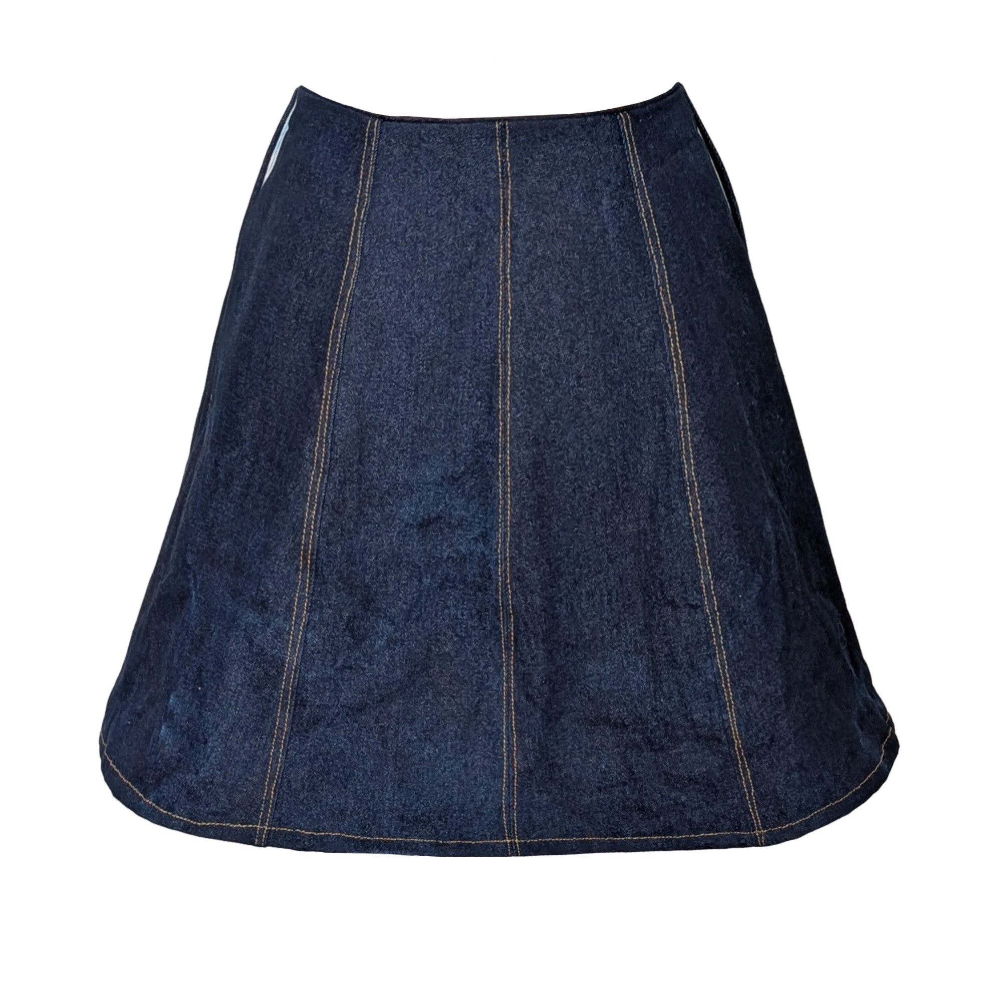 A-Line Denim Mini Skirt with Pockets