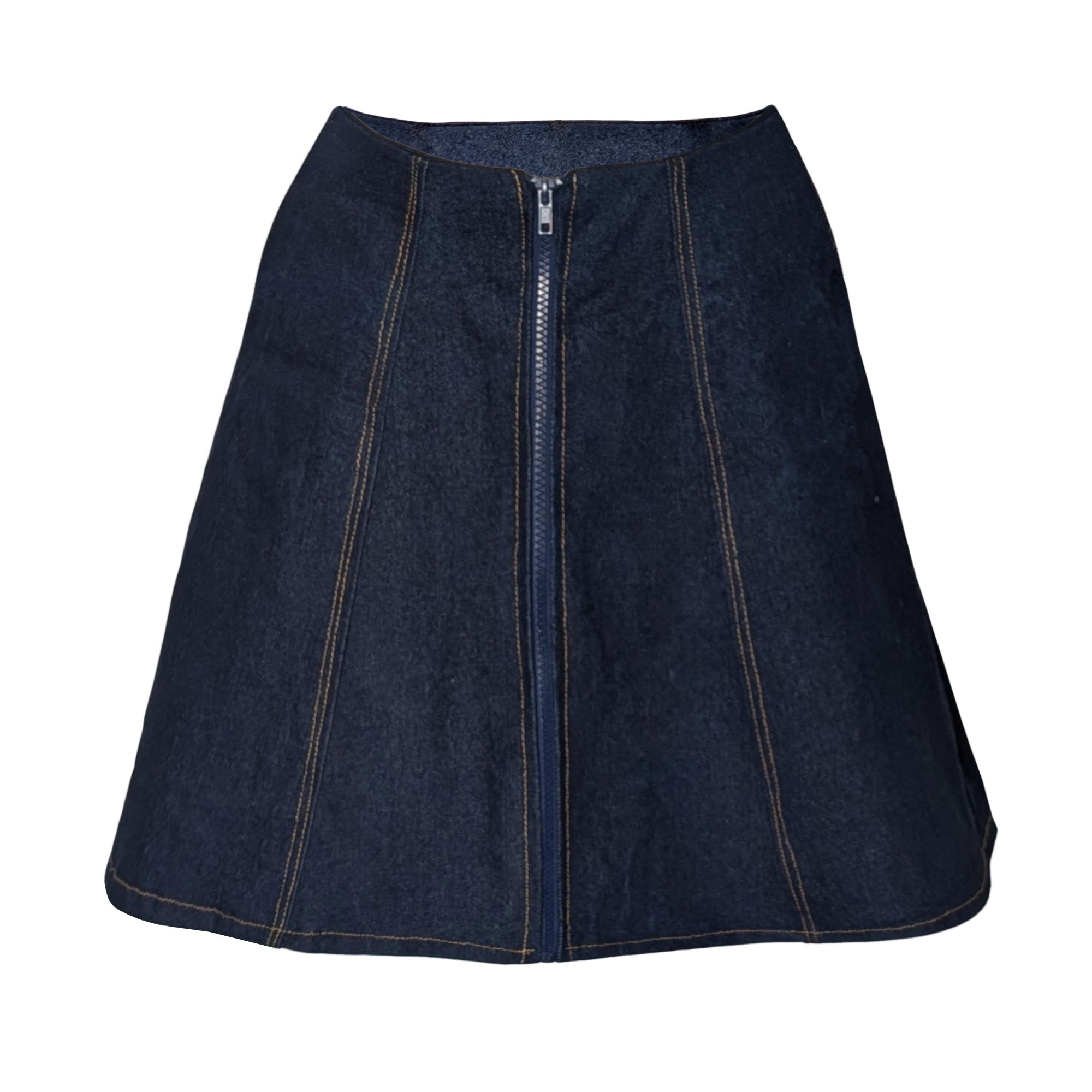 A-Line Denim Mini Skirt with Pockets