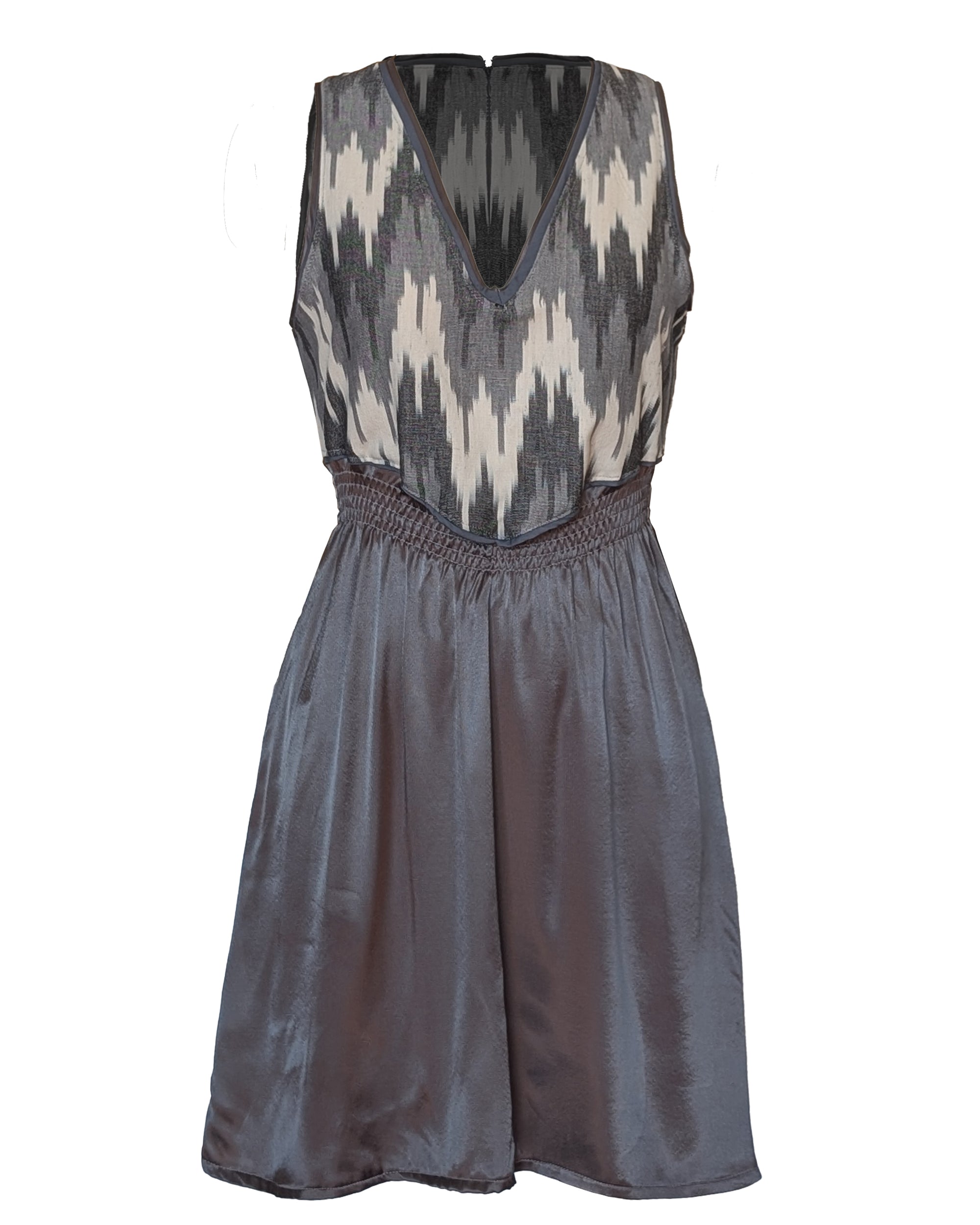 Stone Bloom Grey Mini Dress