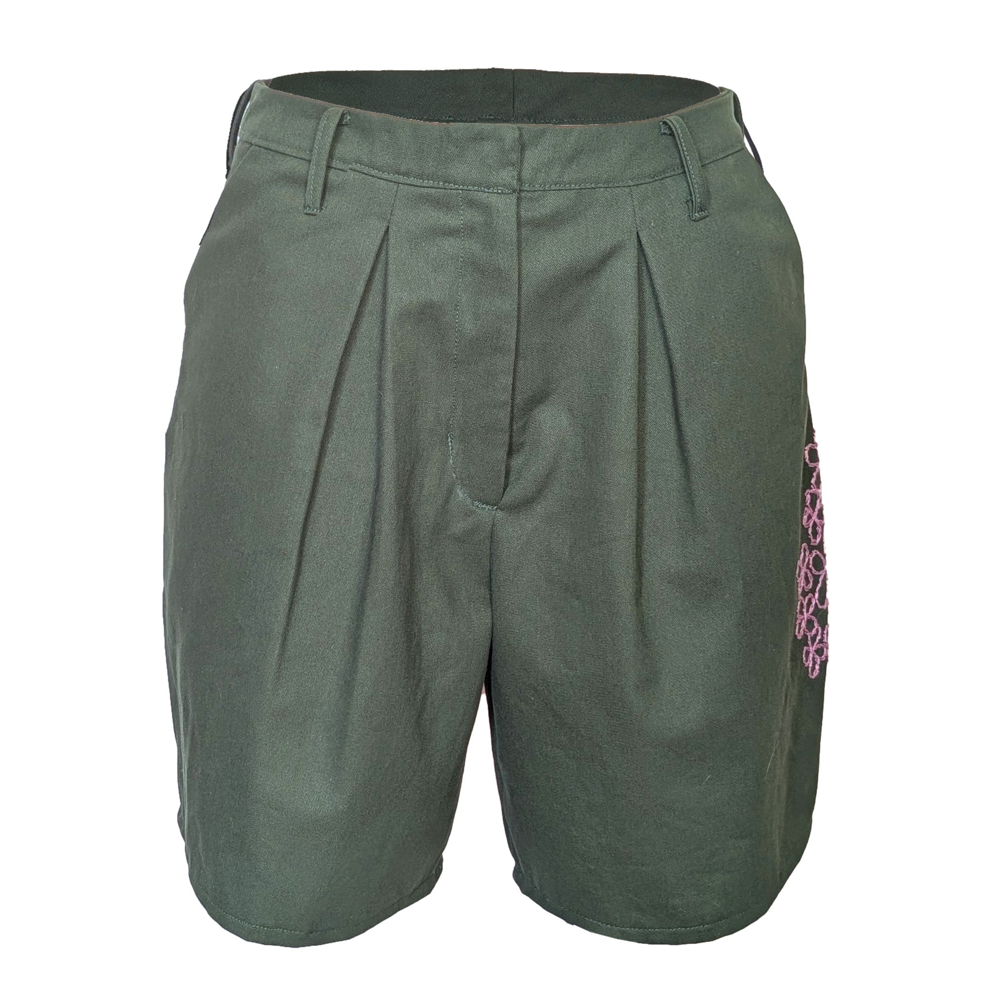 Lilac Embroidery Bermuda Shorts