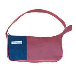 Flat mauve shoulder bag