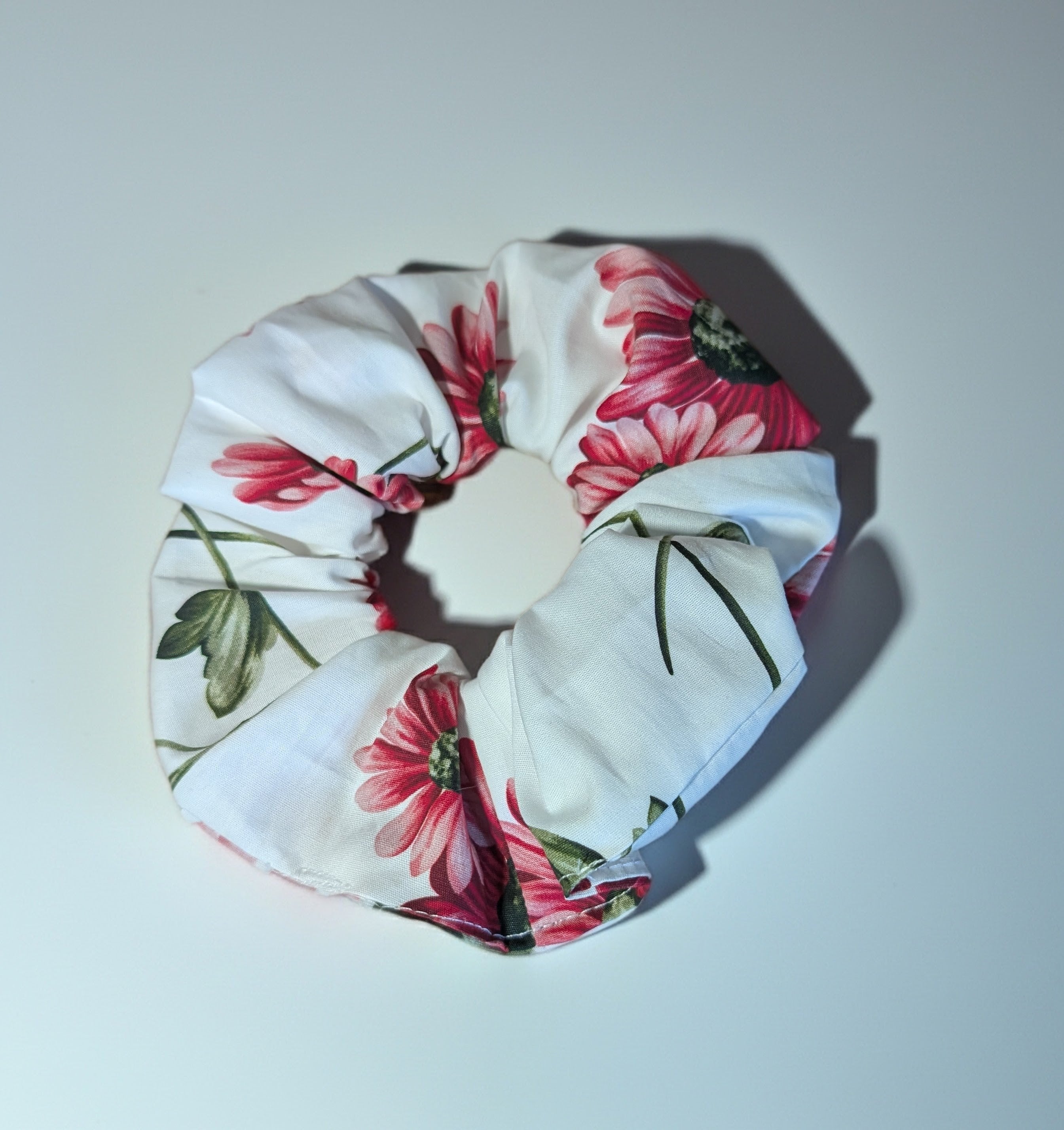 Floral scrunchie on a white background