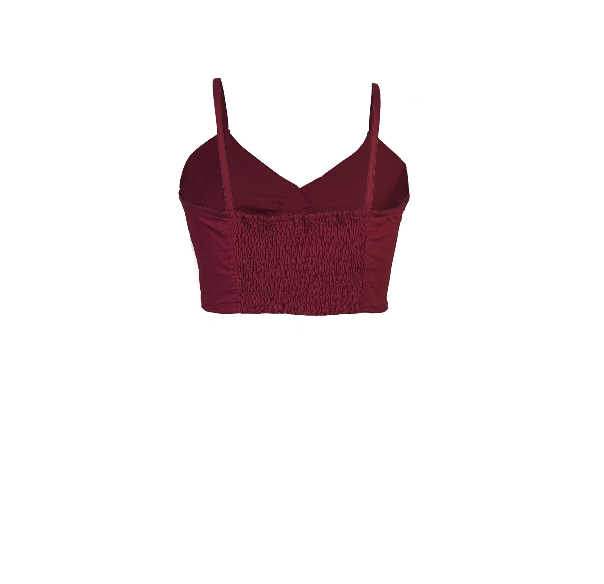 Rose burgundy bralette tank top back