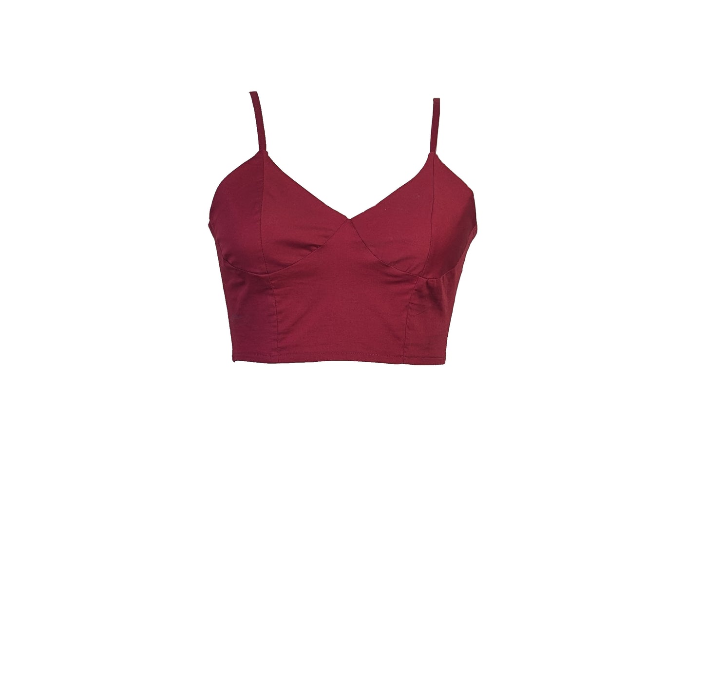 Rose burgundy bralette tank top front