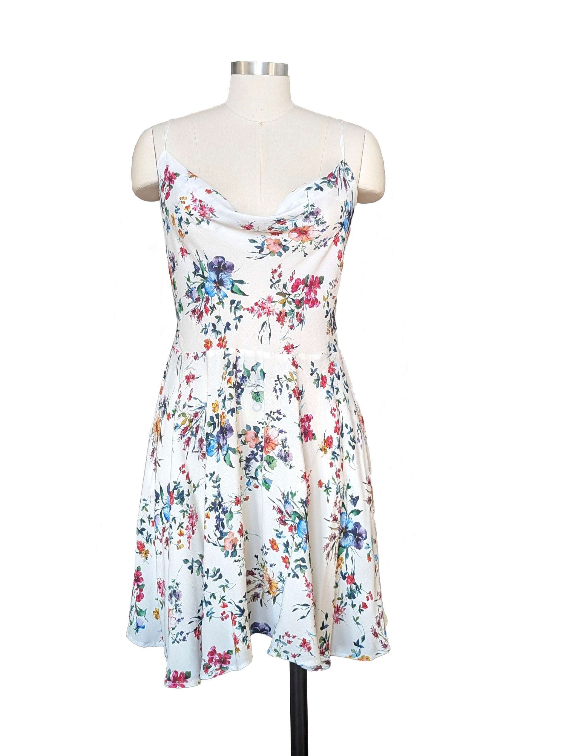 Sofia cowl neckline floral dress front 