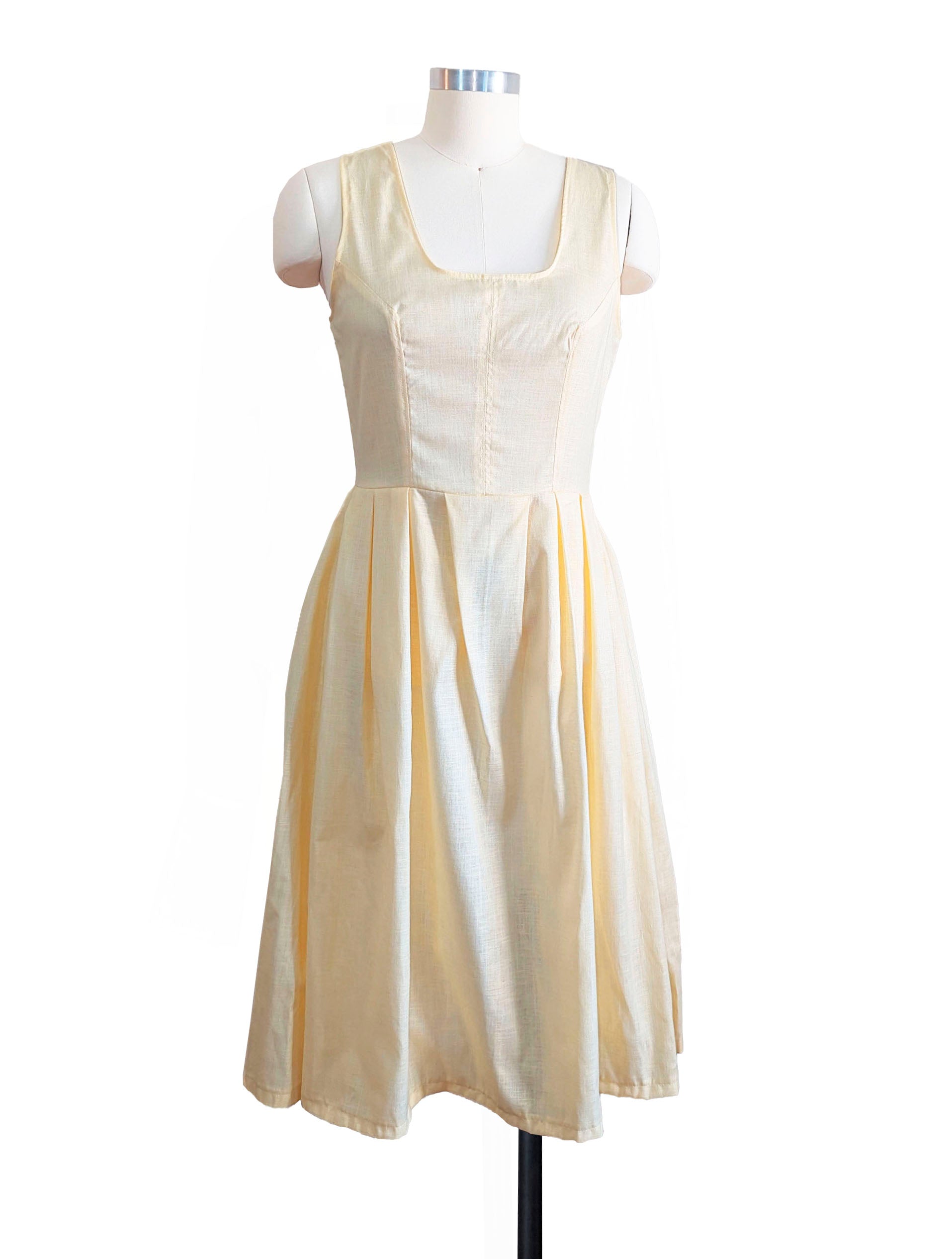 yellow country midi dress front 